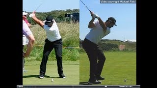 Jon Rahm golf swing  Long Iron faceon amp downtheline July 2017 [upl. by Avika]