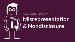 Misrepresentation and Nondisclosure  Contracts  Defenses amp Excuses [upl. by Nivi]