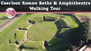 CAERLEON ROMAN BATHS amp AMPHITHEATRE WALES  Walking Tour  Pinned on Places [upl. by Nnuahs]