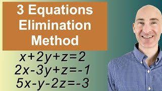 Solving Systems of 3 Equations Elimination [upl. by Aehtela]