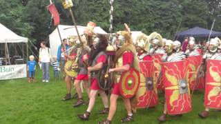 Roman Reenactment at the Amphitheatre in Caerleon Marching In [upl. by Cissie]