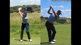 Justin Thomas golf swing  Long Iron faceon amp downtheline July 2017 [upl. by Manson521]