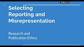 Selective Reporting and Misrepresentation of data Research and Publication ethics Phd coursework [upl. by Dunkin]